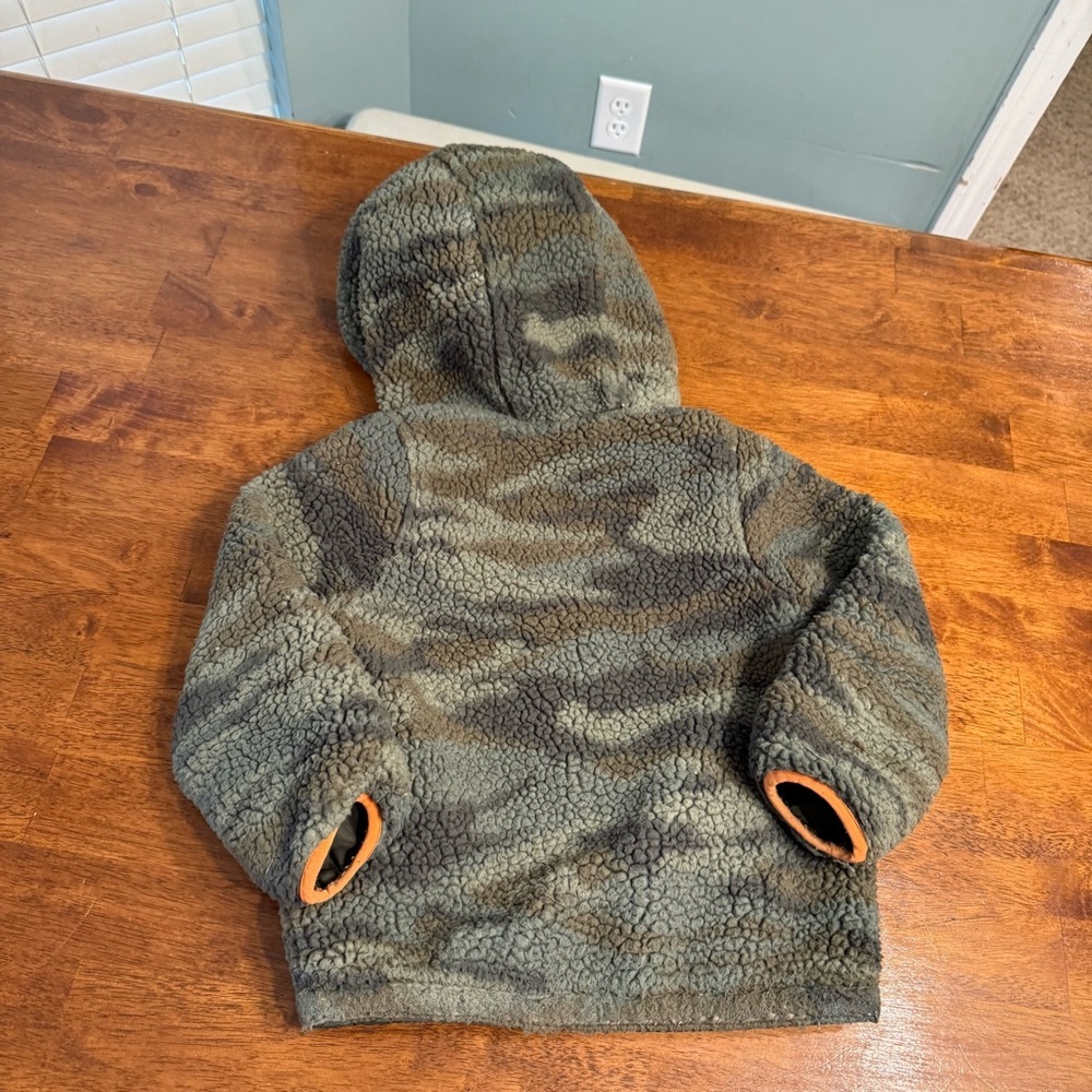 London Fog green Jacket Orange Trim reversible camo fleece size small 4 - Picture 11 of 13